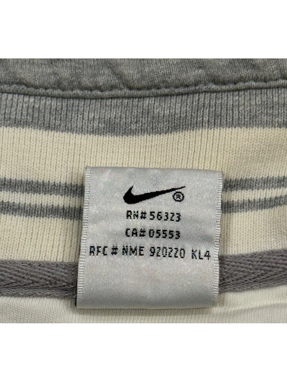 Vintage Nike Jacket Mens L Gray Full Zip Swoosh Logo Front Back 90s Zip Pockets
